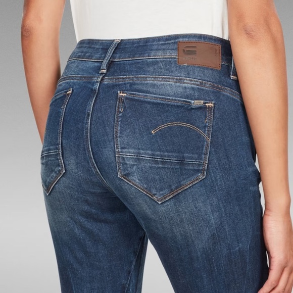 LIKE NEW G-Star Arc 3D Mid Skinny Jeans in Color: Dark Aged (Size:  W24 L28) - Picture 3 of 10